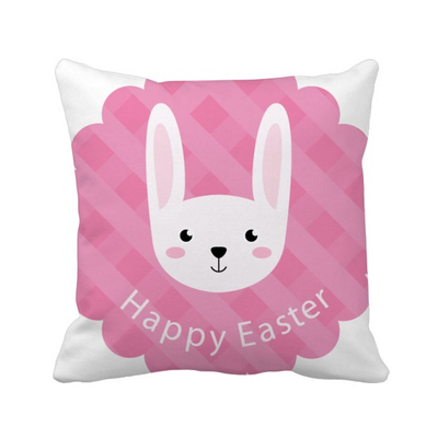 

Happy Easter Festival Bunny Pattern Square Throw Pillow Insert Cushion Cover Home Sofa Decor Gift