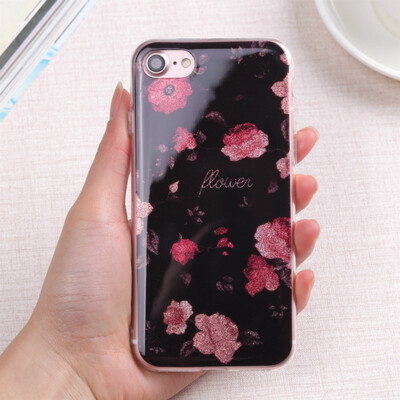 

Винтаж Цветочный блеск шику мягкий чехлы для iphone 6 6s 7 плюс Силиконовый Роскошный цветок телефона чехол для iphone X 6 8 плюс