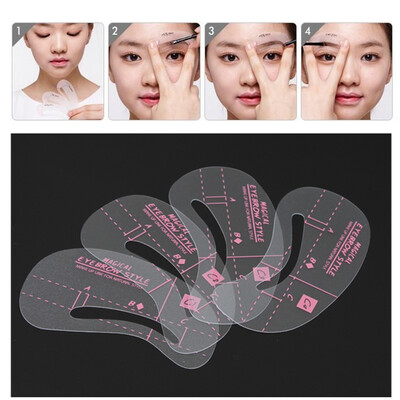 

Magical Eyebrow Style 4pcs Japan 1 Set 3 Styles Stencil Templates