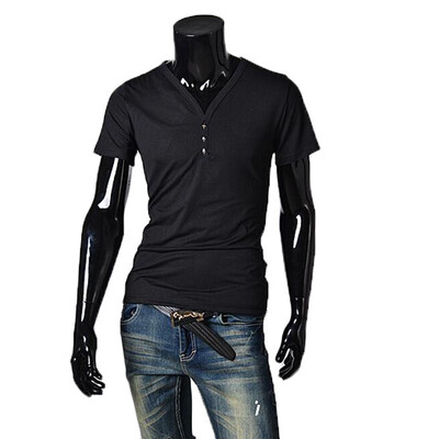 Zogaa New Mens T-shirt V Collar Slim