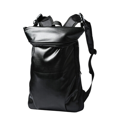

Leather Fashion Black Backpack Business Daypacks Vintage Rucksack Knapsack Back Bag