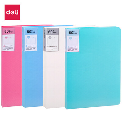 

Deli deli 5067 A4 60-page fashion bright information booklet information bag folder beige