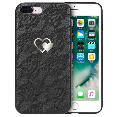 

Plus Apple 87Plus Mobile Shell iPhone87Plus All-inclusive Creative Creative Lace Soft shell Smart Black