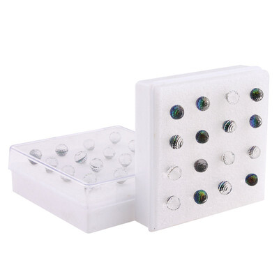 

1Box (8Pairs) Women Round Glass Stud Earrings Ear Simple Fashion Jewellery