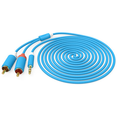 

Wins shengwei ARC-1050E 35mm one two audio cable 5 meters water blue 35 turn double lotus 2RCA audio computer speaker line amplifier audio line