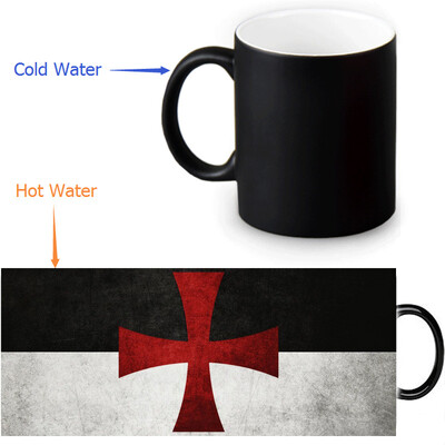 

The Knights Templar 350ml/12oz Heat Reveal Mug Color Change Coffee Cup Sensitive Morphing Mugs Magic Mug Milk Tea Cups