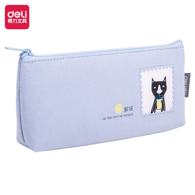 

Deli deli pencil case student stationery box dumpling type multi-function pen bag starry blue 66795