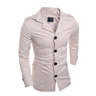 

Zogaa New Mens Wind Coat Fashion Single-breasted Stand Collar