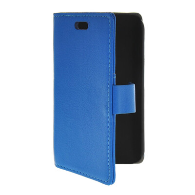 

MOONCASE тонкий кожаный бумажник флип сторона держателя карты Чехол с Kickstand чехол для Motorola Moto E синий