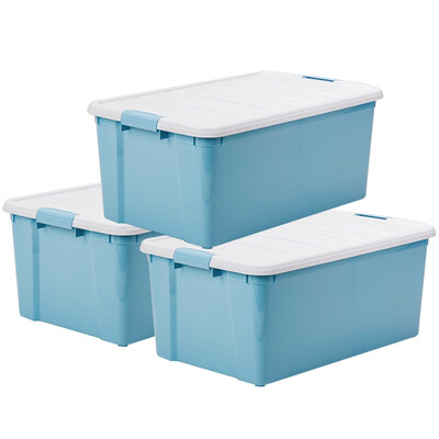 

Alice IRIS storage box storage box storage box CSB40L white blue 3 Pack
