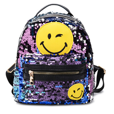 

Women Backpack Sequin Female Scool Backpacks For Teenage Girls PU Leather Bagpack Women Backpack