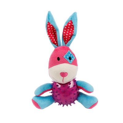 

Yili pet pink TPR material dog bite pet plush toy with ringing teeth tooth molars Teddy bullfighting toy