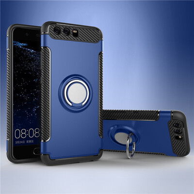 

Huawei P10P10 PlusP20 Lite Armor Car Magnetic Suction Ring Bracket Silicon TPU Hard PC Phone Case