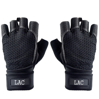 

LAC fitness gloves equipment training wear-resistant non-slip sports gloves riding gloves extended wrist black  code