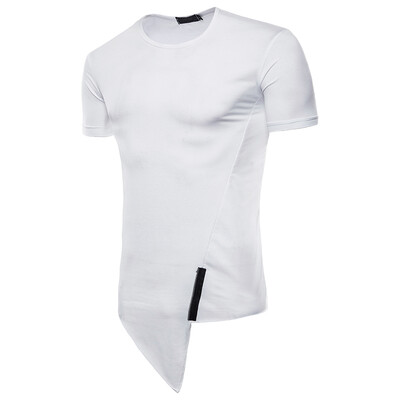 

Summer Mens Short Sleeev Irregular Street Style T Shirt
