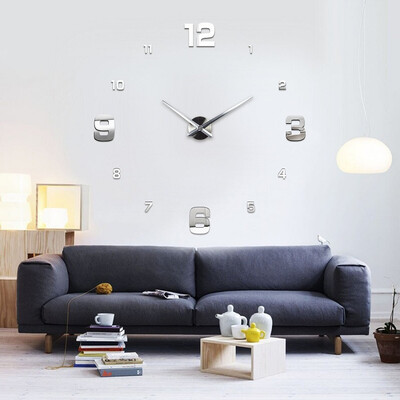 

Wall ClockModern Frameless DIY Wall Clock Large 3D Wall Watch Non Ticking for Living Room Bedroom Kitchen