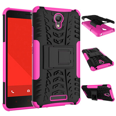 

MOONCASE Tire Texture Hybrid Kickstand PC+TPU Full Rugged Protective 2 IN 1 Case Cover For Xiaomi Redmi Note 2 (5.5")