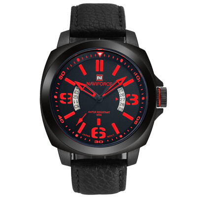 

NAVIFORCE 9062 Men Fashion Leather Strap Wristwatch Waterproof Quartz Watch
