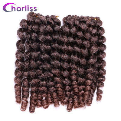 

Chorliss 8 40g Jumpy Wand Curl Twist Crochet Braid Jamaican Bounce Synthetic Braiding Hair High Temperature Fiber TBrown Color