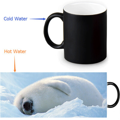 

Harp Seal 350ml12oz Heat Reveal Mug Color Change Coffee Cup Sensitive Morphing Mugs Magic Mug Milk Tea Cups