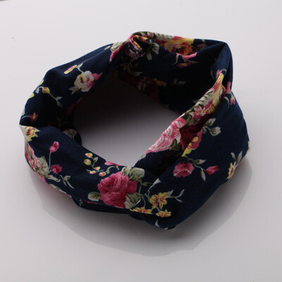 

Flower headband Fashion Retro Women Elastic Turban Twisted Knotted Ethnic Headband Floral Wide Stretch Girls Hair Accessories