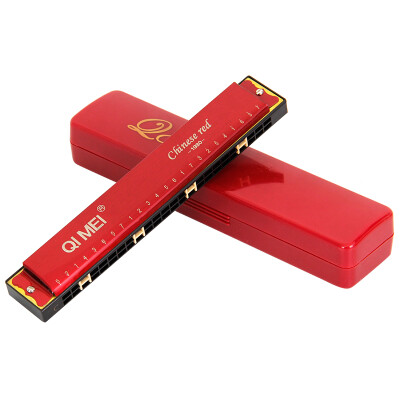 

Chi Mei QIMEI harmonica commemorative version 24-hole tremolo harmonica C China Red