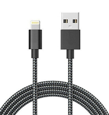 

3-футовый нейлоновый плетеный USB-кабель с разъемом для iPhone X / 8/8 Plus / 7/7 Plus / 5s / iPad