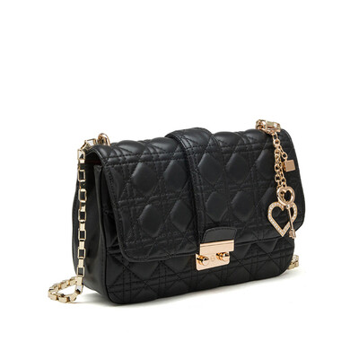 

2016 new women PU leather handbags small chain shoulder bag female leather messenger bag diamonds lattice flap bags