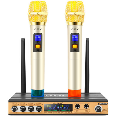

COK W-509 Wireless Microphone Bluetooth TV Computer k song Home KTV Karaoke Mobile Phone Microphone Black