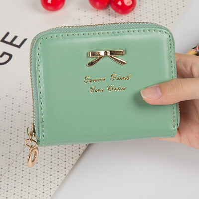 

Fashion Women Coin Purses Bow Knot Zipper Leather Wallet Money Card Holder Bag