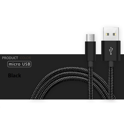 

1M Кабель для передачи данных Micro USB USB 2.0 Кабель зарядного силового кабеля USB для быстрой зарядки USB-кабель с нейлоновой оплеткой