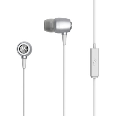 

Motorola Earbuds Metal Metal Earbuds Пылезащитный водонепроницаемый и пот Отличный звукоизоляционный серебристый