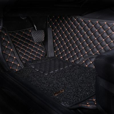 

MUBO car mats are surrounded by leather wire loops Double mats are dedicated to 14-18 years Toyota New Corolla car decoration mats mysterious black