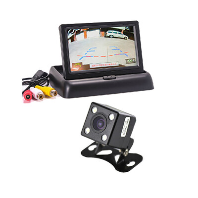 

Easy install CCD rear camera Rearview Parking car Monitor 43 Folding Foldable TFT LCD rear reverse camera