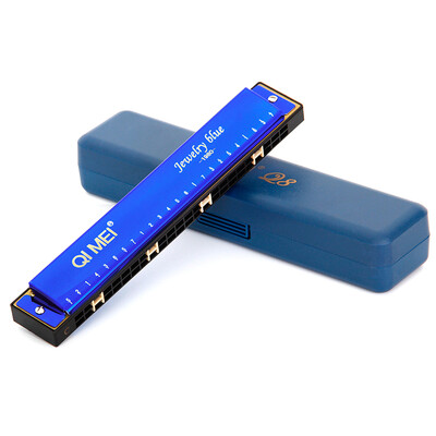 

Chi Mei QIMEI harmonica commemorative version 24-hole tremolo harmonica C sapphire blue