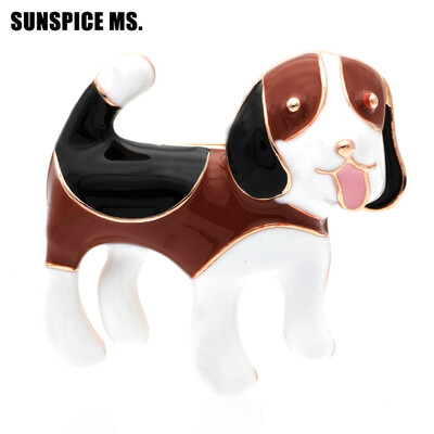 

Cute Women Dog Animal Brooch Pins Kids Girls Clothes Accessories Gold-color Black Yellow Enamel Brooches Birthday Gifts Jewelry