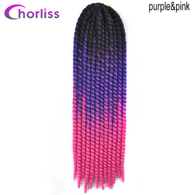 

Chorliss 12" Ombre Purple Havana Twist Braiding Hair Synthetic Crochet Braids Hair Extensions 16strandspack