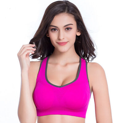 

Arctic velvet ladies sports bra without steel ring gathered wild vest style comfortable girl bra 7804 rose red