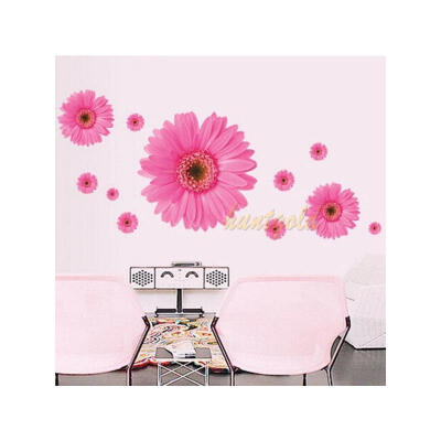 

3D Lovely Pink Daisy Flower Home Bedroom Decal Removable Wallpaper Wall Sticker