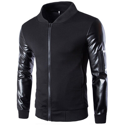 

Zogaa Men's Jacket Spell Leather Sleeve