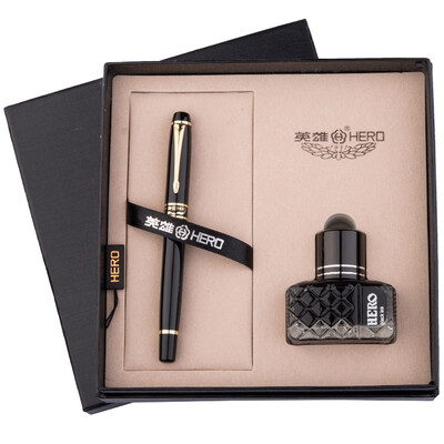 

Hero (HERO) Black elegant iridium fountain pen ink box tip 1501