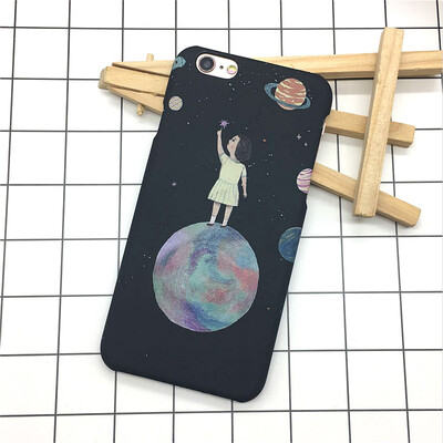 

Мода дирижабль астронавт звезды Жесткий Матовая Пластик чехол для iphone 5 se 6s 7 ультра тонкий космическое телефона ракушки капа