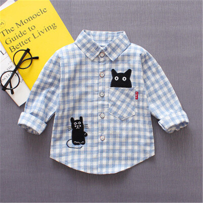 

2018 New Arrival Turn-down Collar Long Sleeve Casual Boy Children Kids Blouses Students Clothes