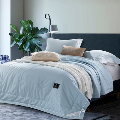 

Kang Xin - это ядро ​​из хлопка, удобного для кожи, дышащего летом прохладно тонкого стеганого хлопка сатиновой ткани, моющегося синего серого 200 * 230 см