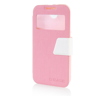 

MOONCASE View Window Leather Side Flip Pouch Ultra Slim Shell Back ЧЕХОЛ ДЛЯ HTC Desire 310 D310W Pink