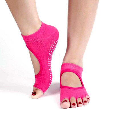 

MyMei 5 Toes Women Men Yoga Gym Non-slip Anke Socks Rubber Sole Dance Sports Socks