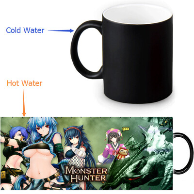 

Monster Hunter Manga 350ml12oz Heat Reveal Mug Color Change Coffee Cup Sensitive Morphing Mugs Magic Mug Milk Tea Cups