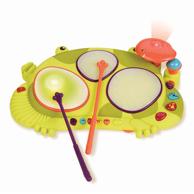 

BToys than Le frog drum rap frog electronic drum light music drum percussion toy sensory training early education 2 years old BX1389Z