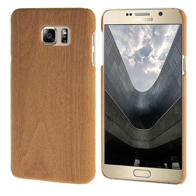 

MOONCASE Case for Samsung Galaxy Note 5 Wood Skin Hard Rubber Back Cover Wood-Brown