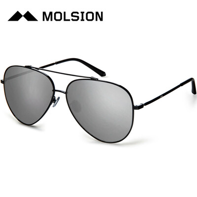 

Molsion MS7002 Polarized Sunglasses Sunglasses Mens Mirror D70 Frame Light Blue Lens White Mercury Mirror Polarized